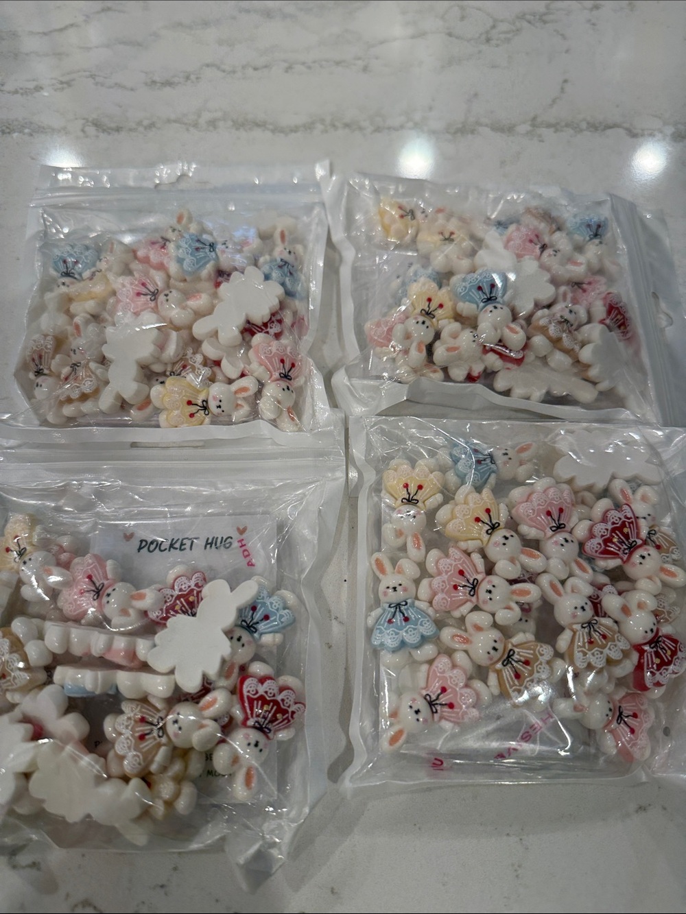 Cute Bunny Resin Charms - Pastel Mix